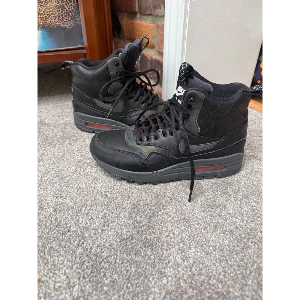 Nike Air Max 1 Mid Sneakerboot Black Iridescent 807307-001‎ Womens 8